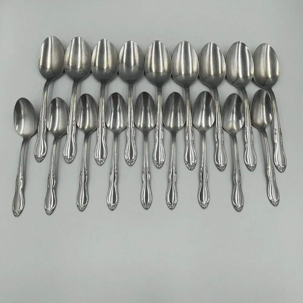 Oneida HOMESTEAD Rogers Stainless Replacement Flatware Spoons (18) 9 Tea 9 Table